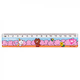 Лінійка 15 см &quot;Line Friends&quot;, рожева, ціна за 10 штук, 370656
